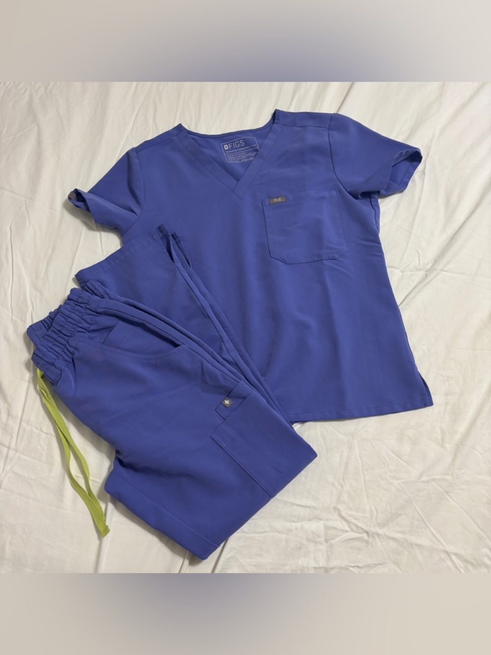 Figs Blueberry set petite XS Catarina top petite XXS high waisted Dowa bottom